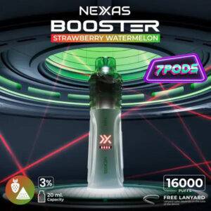 พอตใช้แล้วทิ้ง Nexas Booster 16000 Nicotine 3% กลิ่น Strawberry Watermelon