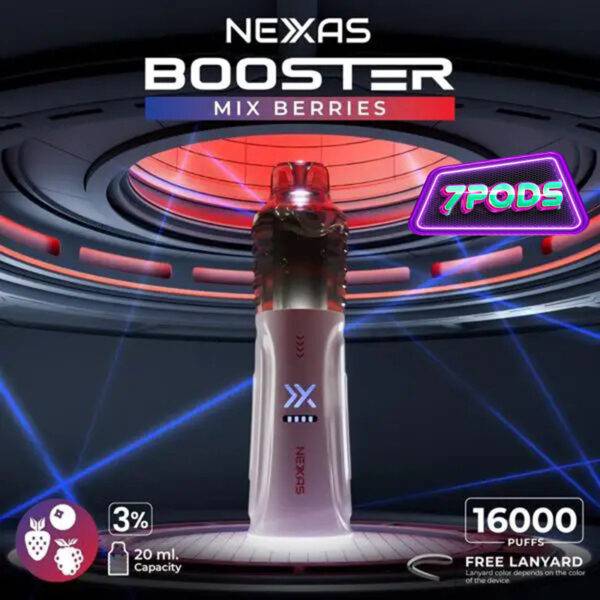 พอตใช้แล้วทิ้ง Nexas Booster 16000 Nicotine 3% กลิ่น Mix Berries