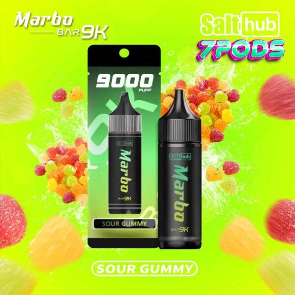 พอตใช้แล้วทิ้ง Marbo 9000 puffs กลิ่น Sour Gummy