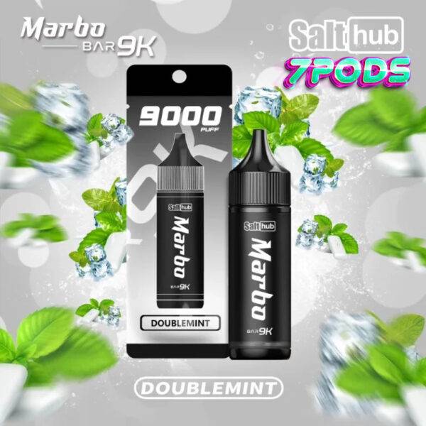 พอตใช้แล้วทิ้ง Marbo 9000 puffs กลิ่น Doublemint