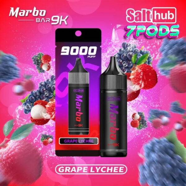 พอตใช้แล้วทิ้ง Marbo 9000 puffs กลิ่น Grape Lychee