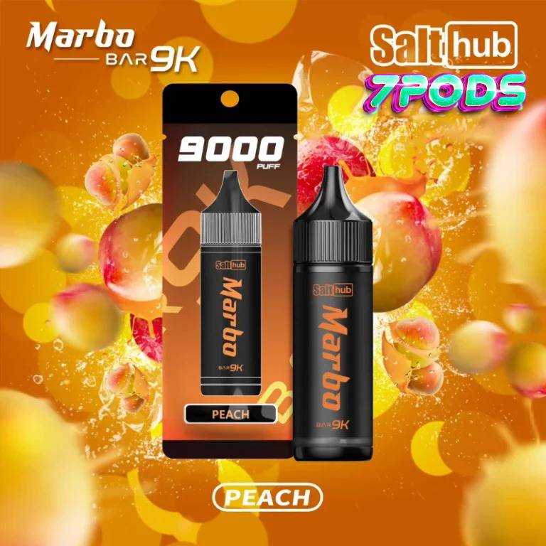 พอตใช้แล้วทิ้ง Marbo 9000 puffs กลิ่น Peach