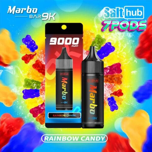 พอตใช้แล้วทิ้ง Marbo 9000 puffs กลิ่น Rainbow Candy