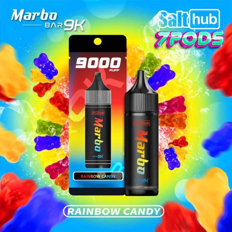 พอตใช้แล้วทิ้ง Marbo 9000 puffs กลิ่น Rainbow Candy