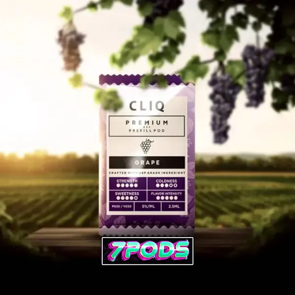 หัวพอต CLIQ Pod 2.5ml Nic 5% กลิ่น Grape องุ่น