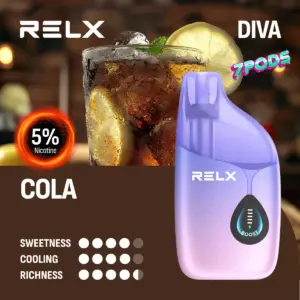 พอตใช้แล้วทิ้ง RELX Diva 30K กลิ่น Cola โคล่า โค้ก นิโคติน 5% Nic 5%