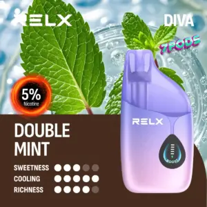 พอตใช้แล้วทิ้ง RELX Diva 30K กลิ่น Double Mint ดับเบิลมิ้นท์ นิโคติน 5% Nic 5%