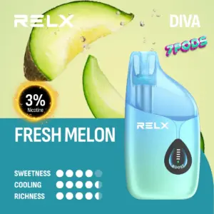พอตใช้แล้วทิ้ง RELX Diva 30K Fresh Melon เฟรชเมลอน นิโคติน 3% Nic 3%