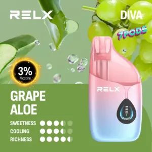 พอตใช้แล้วทิ้ง RELX Diva 30K Grape Aloe องุ่นอโล องุ่นว่านหางจระเข้ นิโคติน 3% Nic 3%