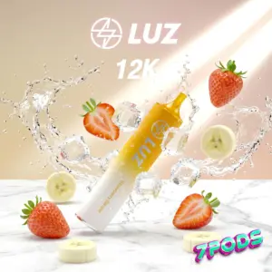 พอตใช้แล้วทิ้ง LUZ Zen 12K กลิ่น Strawberry Banana สตรอว์เบอร์รี่กล้วย